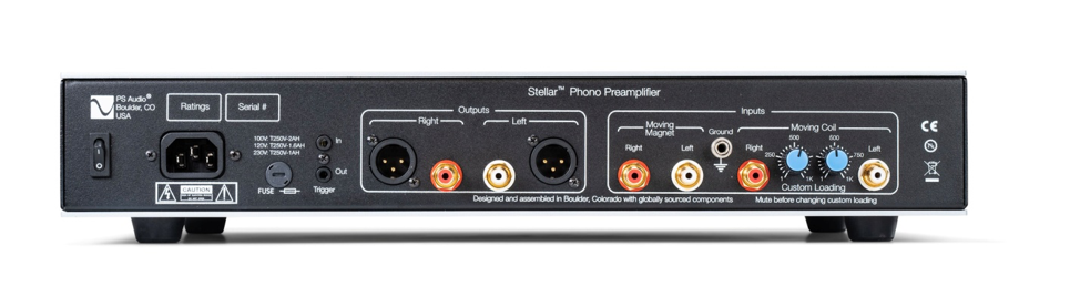 PS Audio Stellar Phono Preamplifier Rear Panel in black